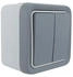 Legrand Plexo 55 Wippschalter Doppelwechsel Feuchtraum Aufputz grau (069715)