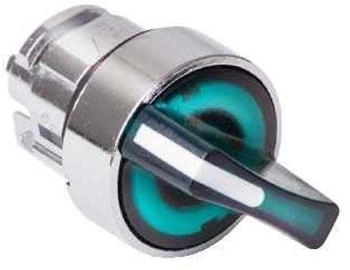 Schneider Electric Leuchtwahlschalter Frontelement Harmony XB4, Metall, 22mm, grün, 2 Stellungen, rastend (ZB4BK1233)