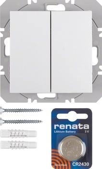 Berker KNX-Funk Wandsender 2-fach flach Quicklink S.1/B.3/B.7 polarweiß glänzend (85656289)
