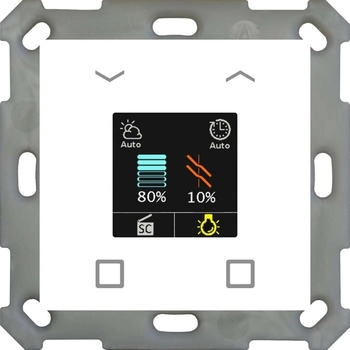 MDT Jalousietaster Smart 55 4-fach mit Farbdisplay Reinweiß glänzend (BE-JTA5504.01)