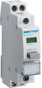 Hager Taster mit LED-Melder grün, 2S, 12+48V AC (SVN461)