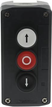Schneider Electric Aufbaugehäuse mit 3 Drucktastern, Kunststoff, dunkelgrau (XALD324)