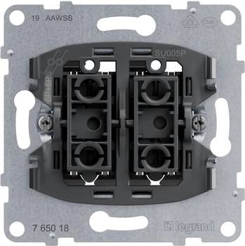 Legrand SEANO Doppeltaster-Einsatz mit 2 Wechselkontakten 10A Steckklemmen (765018)
