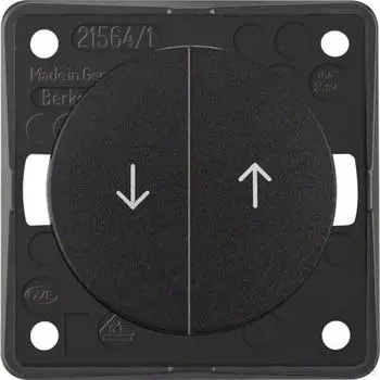 Berker Jalousie-Serientaster mit Aufdruck Symbol Pfeile Integro Flow/Pure schwarz glänzend (936532510)