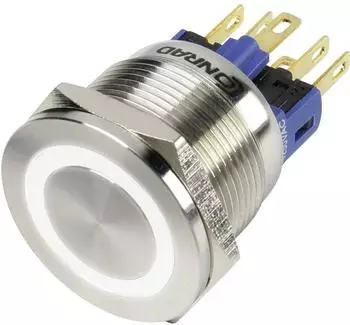 TRU Components GQ22S-11E/W/12V Vandalismusgeschützter Drucktaster weiß IP65 (1303050)
