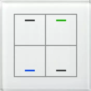 MDT KNX-Glastaster II Light 4-fach neutral glas wei&szlig;