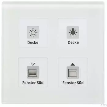 MDT KNX-RF-Glastaster 4-fach 4-fach glas wei&szlig;