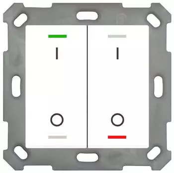 MDT KNX-Tastsensor Light 55 m. Temperaturs. 2-fach IO-Symbol reinwei&szlig; gl&auml;nzend