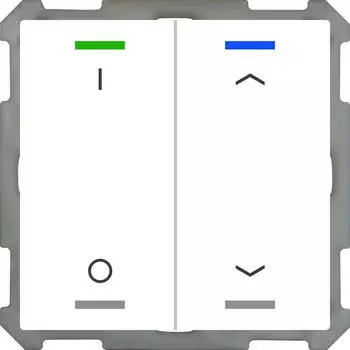 MDT KNX-Tastsensor Light 63 m. Temperatursens. 2-fach IO Pfeile studiowei&szlig; gl&auml;nzend