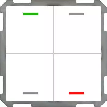 MDT KNX-Tastsensor Light 63 m. Temperatursens. 4-fach neutral studiowei&szlig; gl&auml;nzend