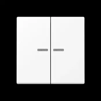 Jung KNX-RF-Taster A 1092, 2-fach, Thermoplast, schneewei&szlig; matt (A10921STRFBFWWM)