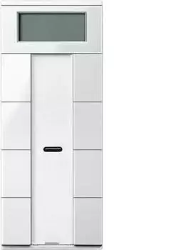 Schneider Electric Taster 4-fach Plus mit Raumtemperaturregler, polarwei&szlig; gl&auml;nzend (MTN6214-0319)