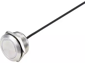 TRU Components Drucktaster 22mm 24V/DC 50mA 1&times;Aus/(Ein) IP65 Edelstahl (TC-9219108)