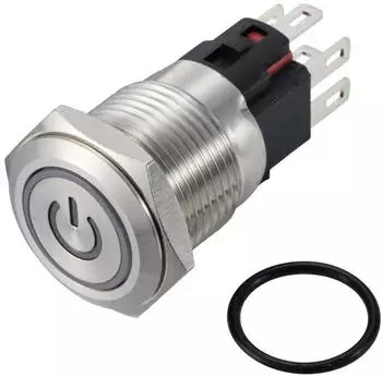 TRU Components Drucktaster 250V/AC 3A RGB IP65 Edelstahl (TC-12647396)