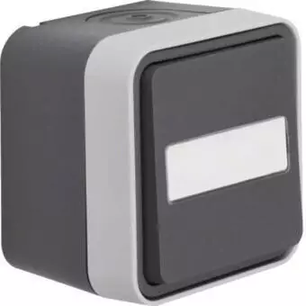 Hager WNC027 Wipptaster Wechsler AP IP55, beleuchtbar, grau (WNC027)