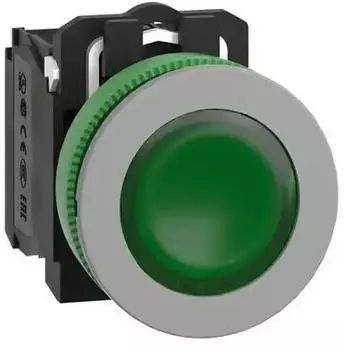 Schneider Electric Harmony XB5F Leuchtdrucktaster Kunststoff gr&uuml;n 30mm 120V AC 1S+1&Ouml; (XB5FW33G5C0)