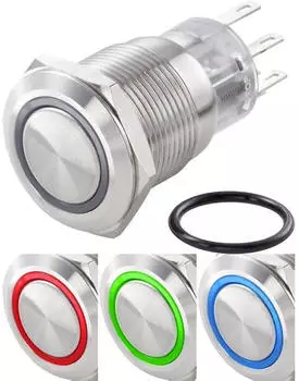 TRU Components TC-LAS1-AGQ-11ZE/42RGB Vandalismusgesch&uuml;tzter Druckschalter 250V/AC 3A RGB IP65 (TC-7494632)