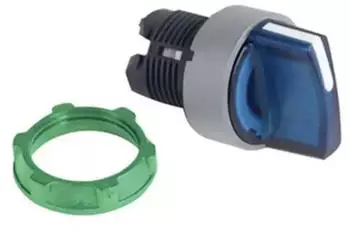 Schneider Electric Harmony XB5 Leuchtwahlschalter Frontelement Kunststoff 22mm 2-stellig rastend blau (ZB5AK1263C0)