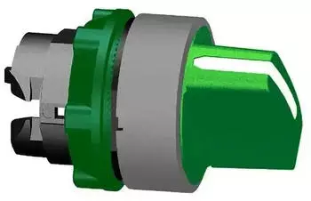 Schneider Electric Harmony XB5 W&auml;hlschalter-Frontelement 2-Positionen Gr&uuml;n Kunststoff 22mm (ZB5AD203C0)