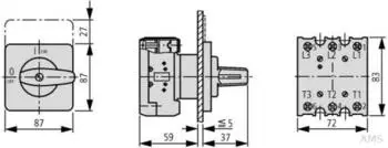 Eaton P3-63/E/HI11 EIN-AUS-Schalter 3-polig 63A Einbau 1S+1&Ouml; (079220)