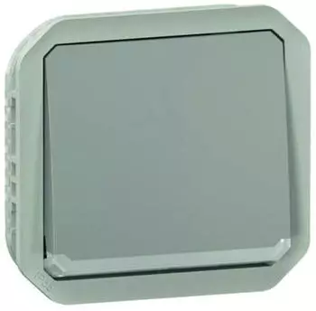 Legrand Plexo Wechselschalter/Lichtschalter beleuchtet 10AX 250V IP55 IK08 Grau (069513L)