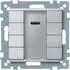 Schneider Electric KNX Taster 4-fach mit IR-Empfänger, Aluminium (MTN627960)