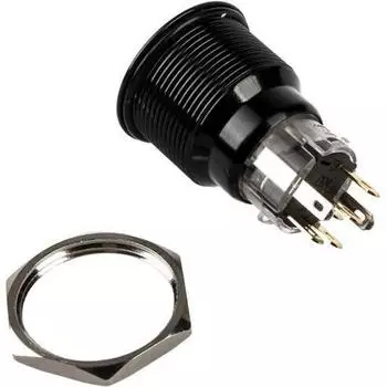 DimasTech Blackline Dot Vandalismusschalter/-taster 22mm RGB Stahl Schwarz (PD219)