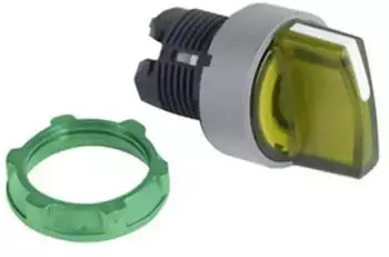 Schneider Electric Harmony XB5 Leuchtwahlschalter Frontelement Kunststoff 22mm gelb 2-Stellungen rastend (ZB5AK1283C0)