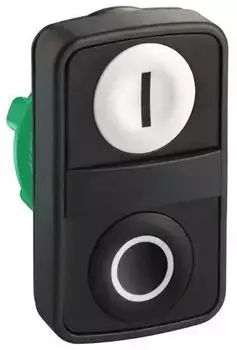 Schneider Electric Harmony XB5 Doppeldrucktaster Frontelement Kunststoff 22mm schwarz/wei&szlig; I/O (ZB5AA7121)