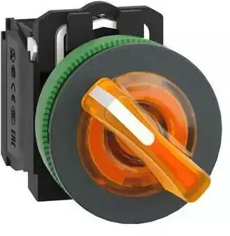Schneider Electric Harmony XB5F Leuchtwahlschalter Kunststoff orange 2 Stellungen 110-120V AC (XB5FK125G5)