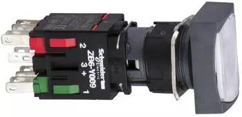 Schneider Electric XB6DW1B1B Leuchtdrucktaster flach wei&szlig; 24V 1S IP65 &Oslash;16mm (XB6DW1B1B)