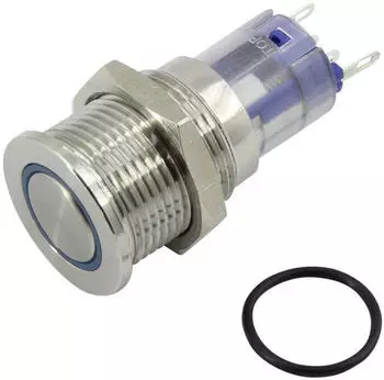 TRU Components LAS2GQPF-11E/B/12V/S/P Vandalismusgesch&uuml;tzter Drucktaster 48V/DC 2A IP65 Blau (1303028)