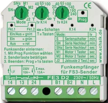 Schalk FE3 D2 Funk-Empf&auml;ngerschalter 2-Kanal 230V AC (FE3D29)