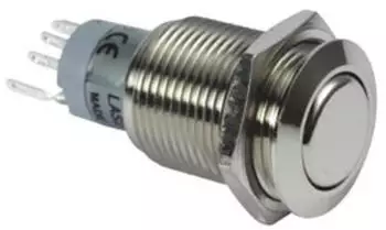 Velleman R1601 Drucktaster Rund Metall DPDT 2NO 2NC (R1601)