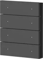 Theben 4-fach Wippe Kunststoff schwarz f&uuml;r iONprime PB 4R PBK (9080076)