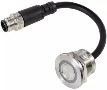 TRU Components TC-TS22A10YSSG12M12 Sensortaster Gr&uuml;n IP65 24V 0,5A Momentschalter (TC-12835300)