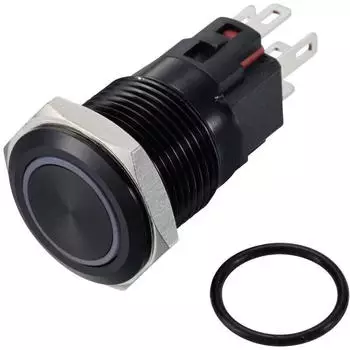 TRU Components Druckschalter 250V/AC 3A IP65 Rot rastend Aluminium eloxiert (TC-12647448)