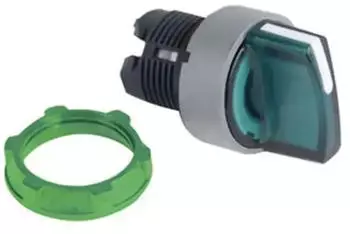 Schneider Electric Harmony XB5 Leuchtwahlschalter Frontelement Kunststoff 22mm gr&uuml;n 3 Stellungen rastend (ZB5AK1333C0)
