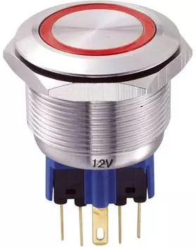 TRU Components GQ25-11E/R/12V Vandalismusgesch&uuml;tzter Drucktaster 250V/AC IP65 (701803)