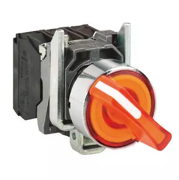 Schneider Electric Harmony XB4 Leuchtwahlschalter 3 Stellungen orange 24V AC/DC (XB4BK135B5)