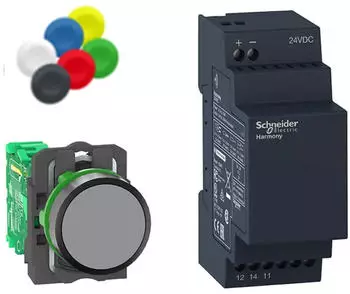 Schneider Electric XB5R 22mm Funk-Drucktaster-Set, nicht programmierbar, 24VDC (XB5RFB01)