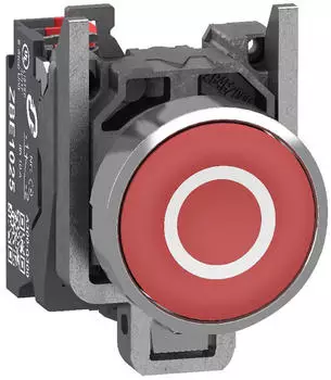 Schneider Electric Harmony XB4 Drucktaster 22mm 1&Ouml; rot, beschriftet "O", Metall (XB4BA43225)