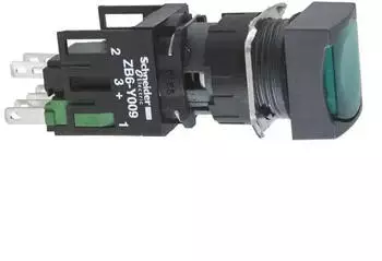 Schneider Electric Leuchtdrucktaster gr&uuml;n quadratisch flach 24V LED 1S IP65 (XB6CF3B1B)