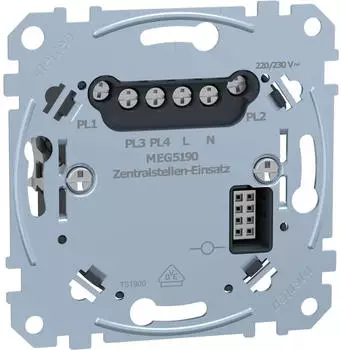 Merten Zentralstellen-Einsatz 4-fach PlusLink Unterputz 230V (MEG5190-0000)
