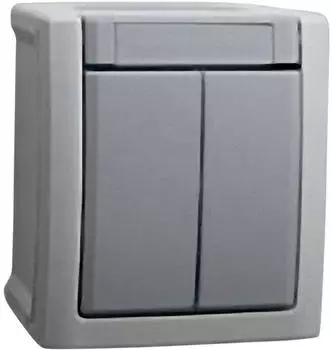 HHG Pacific Aufputz-Serienschalter Feuchtraum grau IP54 (90591002-DE)