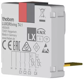 Theben LUXORliving T4.1 Tasterschnittstelle 4-fach Bin&auml;reingang UP (4800405)
