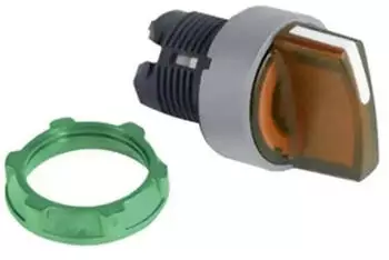 Schneider Electric Harmony XB5 Leuchtwahlschalter Frontelement, Kunststoff, 22mm, 3 Stellungen, tastend, Orange (ZB5AK1853C0)