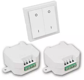 McPower Comfort Funk-Schalter Set 2 Empfänger + Wandtaster 230V 2000W
