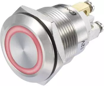 TRU Components GQ19F-10E Druckschalter 48V/DC 3A, tastend, rot, IP65 (1273002)