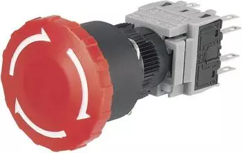 TRU Components LAS1-BY-22TSA Not-Aus-Schalter 250V/AC 2 Öffner, 2 Schließer IP40 (704736)